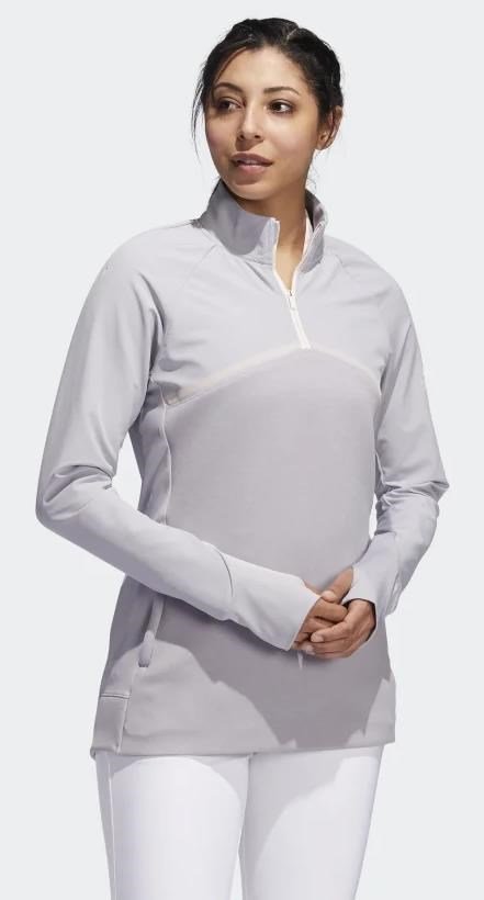 Adidas Hybrid Quarter-Zip Damen Sweatshirt, glory grey