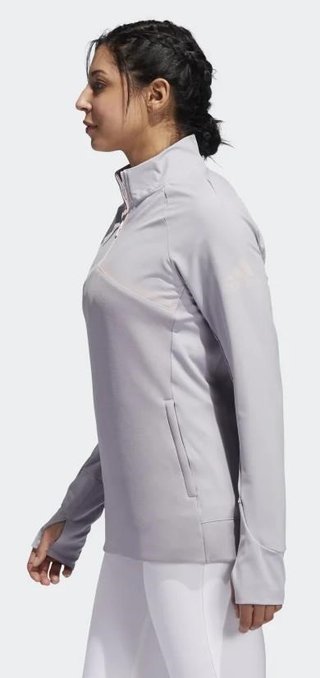 Adidas Hybrid Quarter-Zip Damen Sweatshirt, glory grey