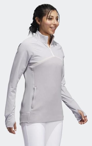 Adidas Hybrid Quarter-Zip Damen Sweatshirt, glory grey