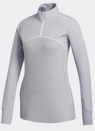 Adidas Hybrid Quarter-Zip Damen Sweatshirt, glory grey