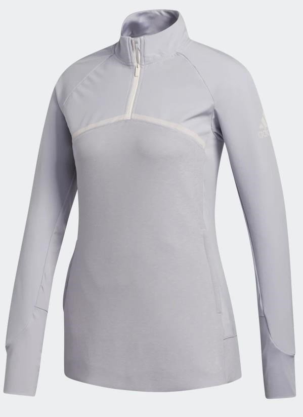 Adidas Hybrid Quarter-Zip Damen Sweatshirt, glory grey