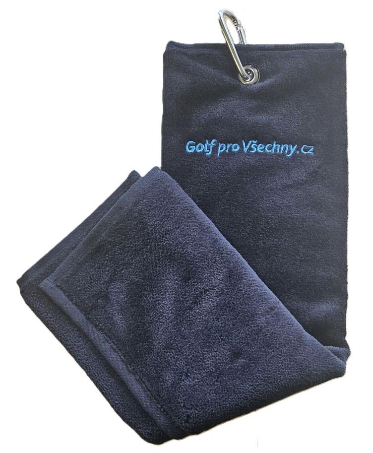 OEM Trifold Golf pro všechny.cz golf towel, BLACK