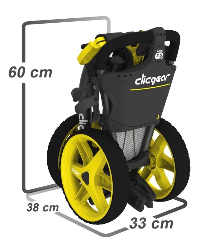 Clicgear 3.5+ Golf Trolley  schwarz/gelb + Wheel Cover GRATIS!