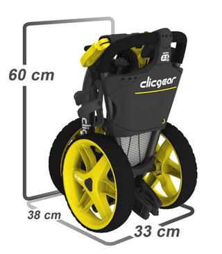 Clicgear 3.5+ Golf Trolley  schwarz/gelb + Wheel Cover GRATIS!