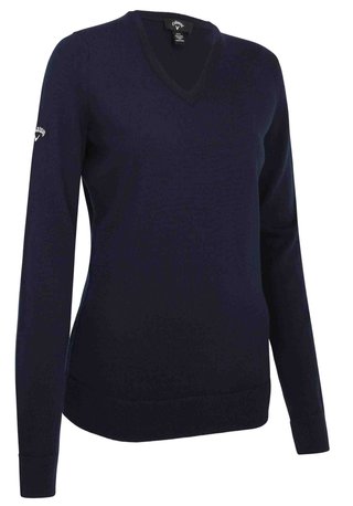 Callaway V-Neck Merino Damen Pullover, dunkelblau