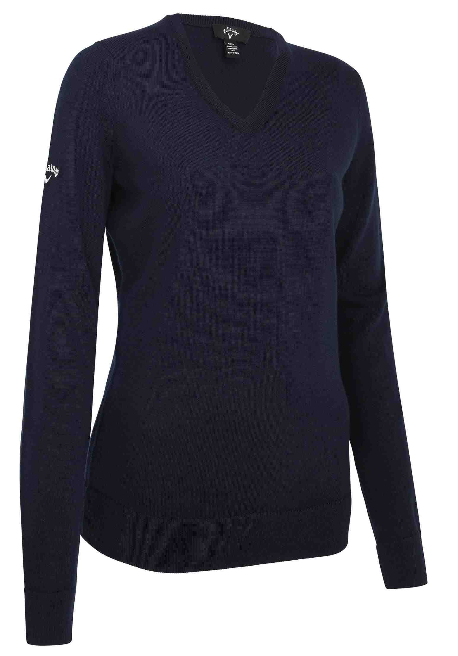 Callaway V-Neck Merino Damen Pullover, dunkelblau