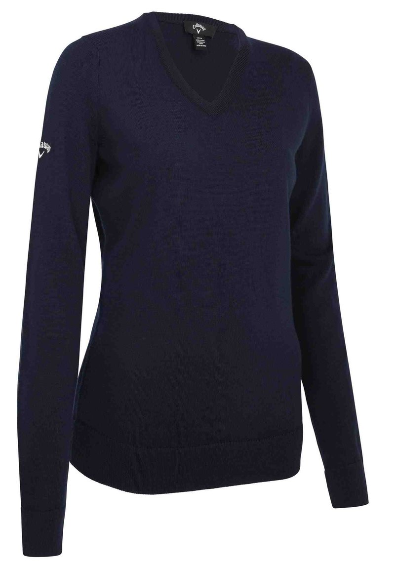 Callaway V-Neck Merino Damen Pullover, dunkelblau