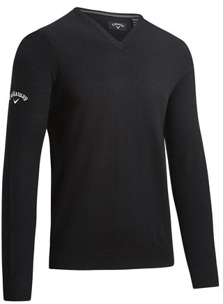 Callaway V-Neck Merino Herren Pullover, schwarz