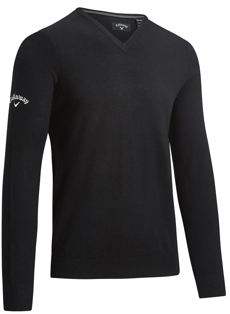 Callaway V-Neck Merino Herren Pullover, schwarz