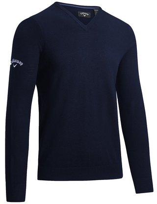Callaway V-Neck Merino Herren Pullover, dunkelblau