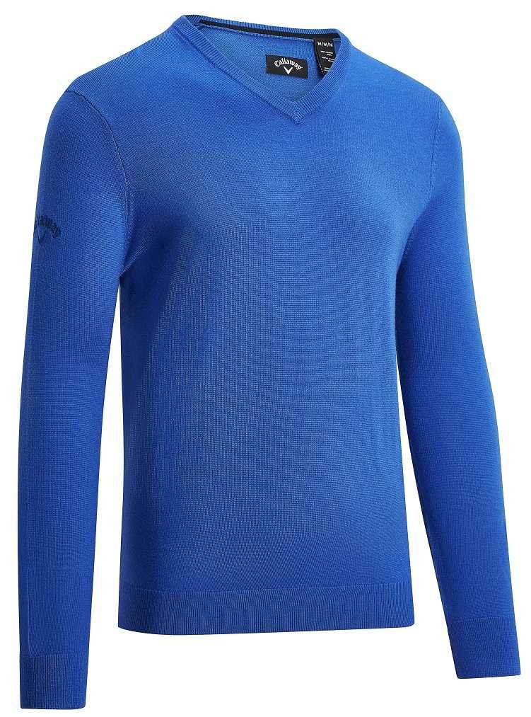 Callaway V-Neck Merino Herren Pullover, blau