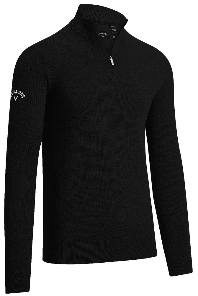 Callaway 1/4 Zipped Merino Herren Pullover, schwarz