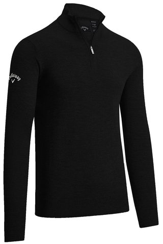 Callaway 1/4 Zipped Merino Herren Pullover, schwarz