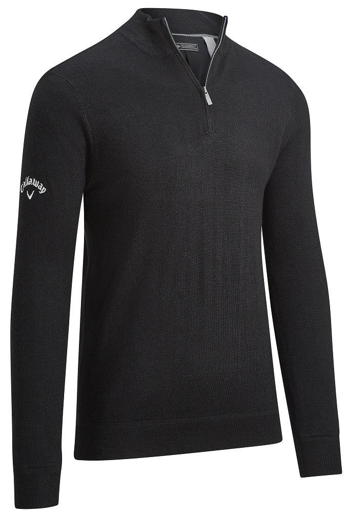 Callaway Windstopper 1/4 Zip Herren Pullover, schwarz