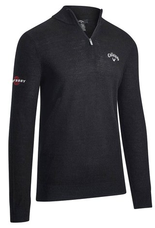 Callaway 1/4 Blended Merino Herren Pullover, schwarz