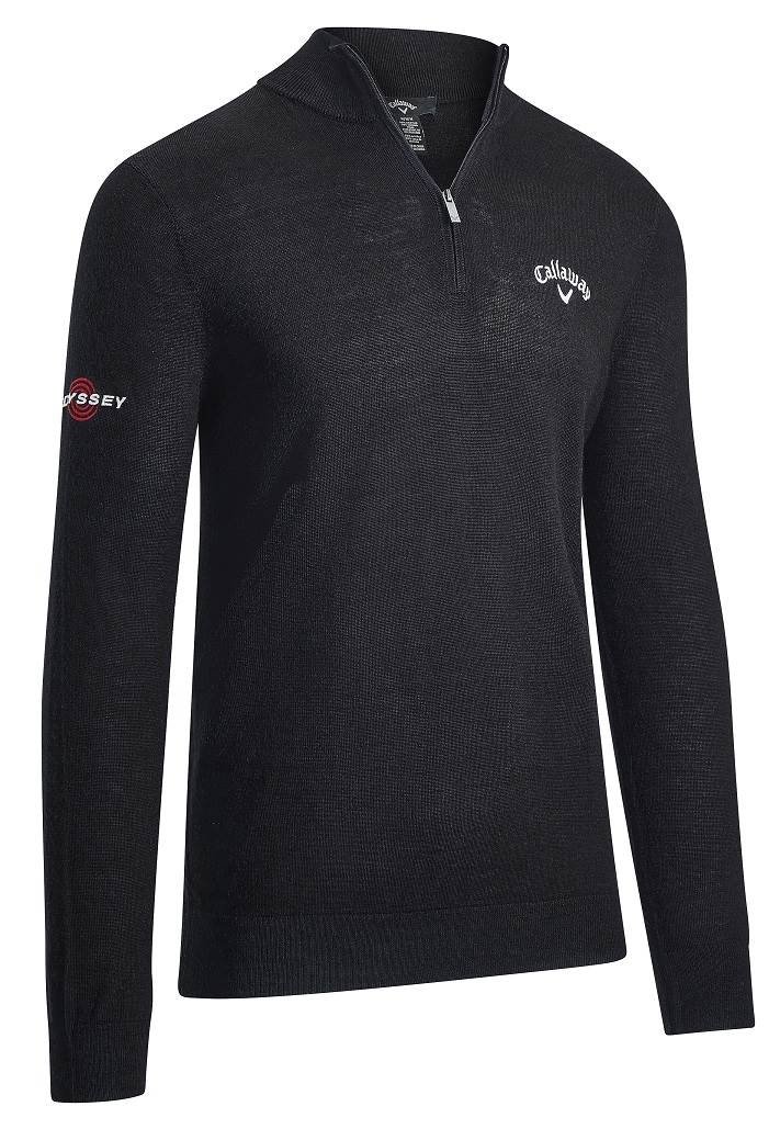 Callaway 1/4 Blended Merino Herren Pullover, schwarz