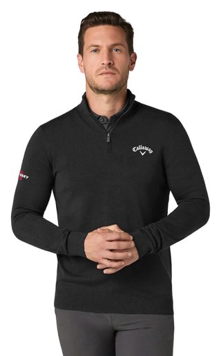 Callaway 1/4 Blended Merino Herren Pullover, schwarz