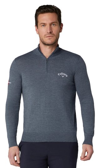 Callaway 1/4 Blended Merino Herren Pullover, grau