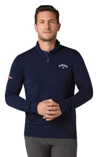 Callaway 1/4 Blended Merino Herren Pullover, dunkelblau