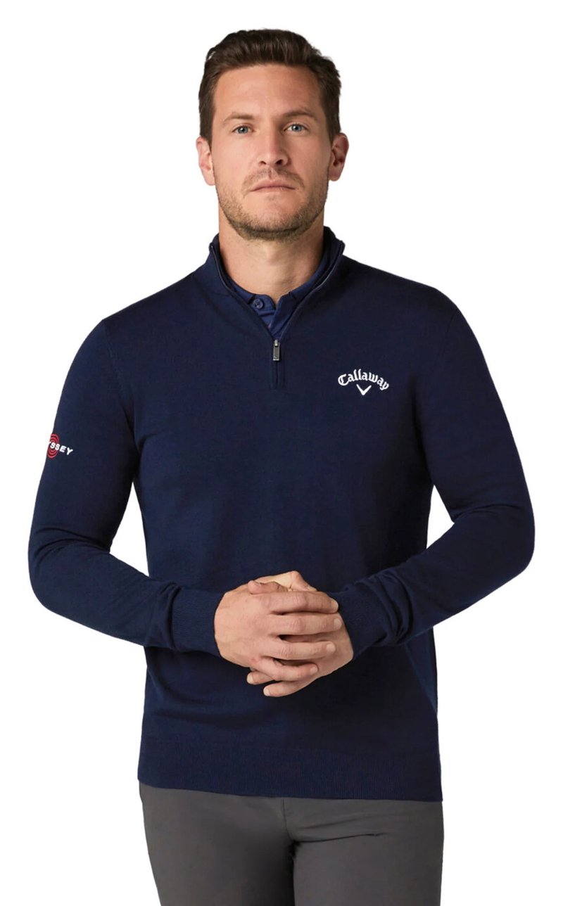 Callaway 1/4 Blended Merino Herren Pullover, dunkelblau