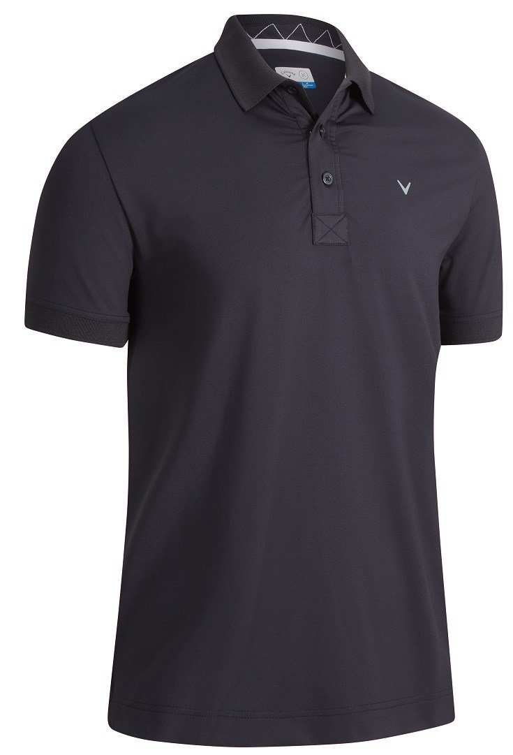 Callaway Solid Ribbed Herren Poloshirt, schwarz