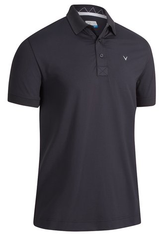 Callaway Solid Ribbed Herren Poloshirt, schwarz