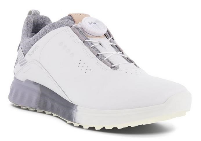 Ecco S-Three Boa Damen Golfschuhe, weiss/grau