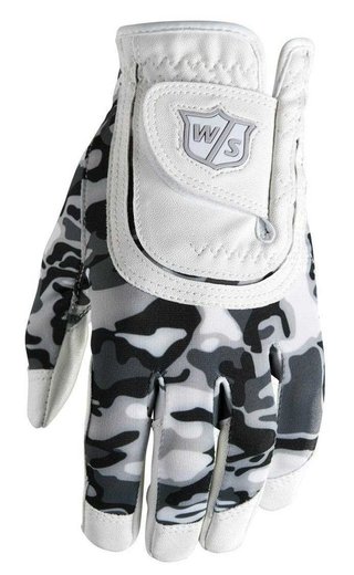 Wilson Staff Fit All Kinder Golfhandschuh, weiss/schwarz camo
