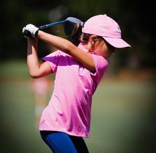 U.S. Kids Golf USKTech Lisle Mädchen Poloshirt, rosa