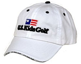 U.S. Kids Golf Twill Junior Golf Cap, weiss