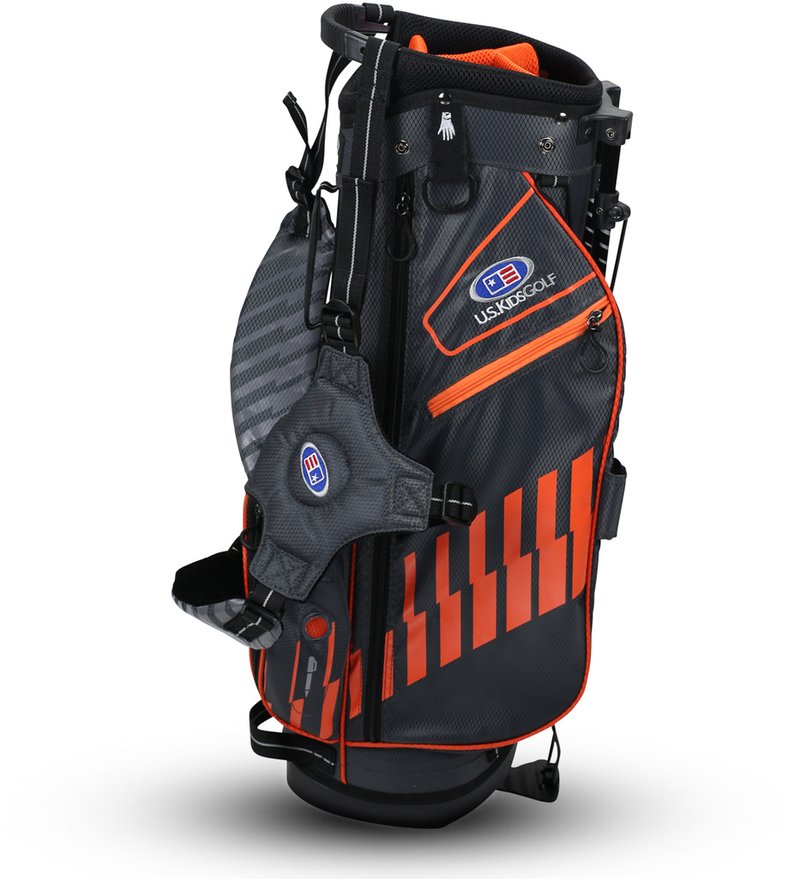 2022 U.S. Kids Golf UL51 (130 cm) WT20-s Junior Standbag, grau/orange