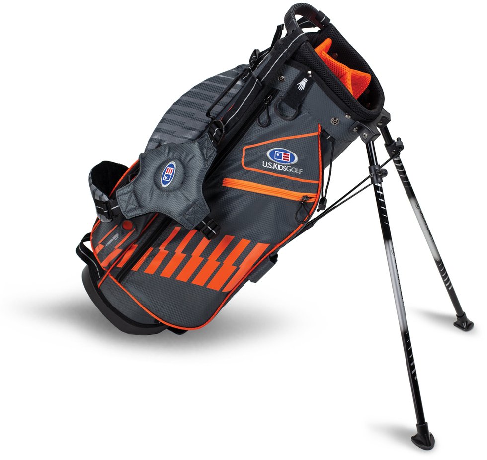 2022 U.S. Kids Golf UL51 (130 cm) WT20-s Junior Standbag, grau/orange