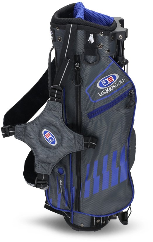 2022 U.S. Kids Golf UL45 (114 cm) WT25-s Junior Standbag, grau/blau