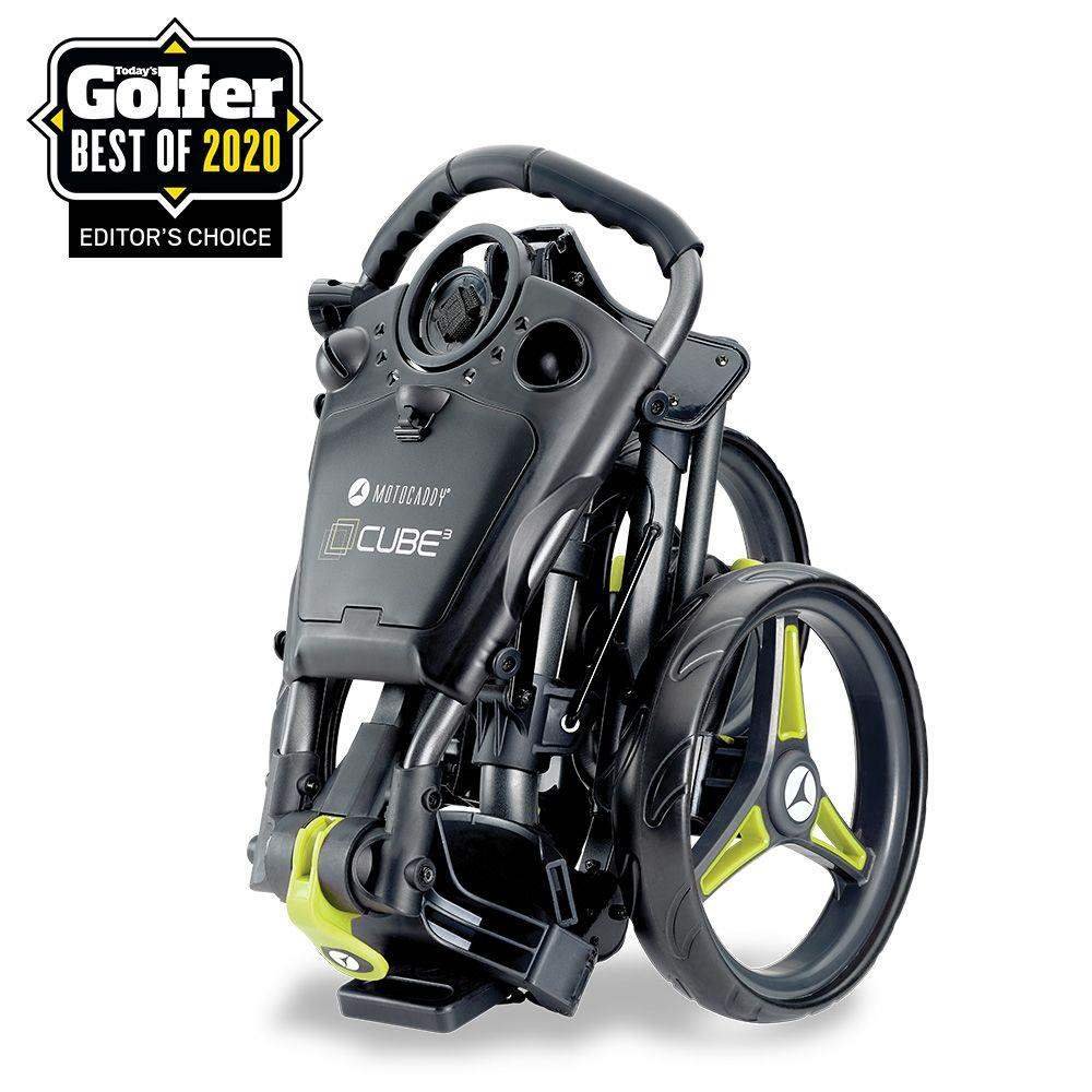 Motocaddy CUBE manueller Trolley, Graphit/Lime