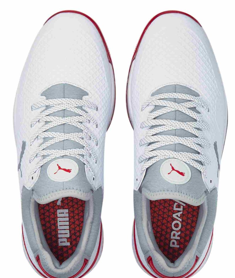 Puma Proadapt Alphacat Herren Golfschuhe, weiss/silber/rot