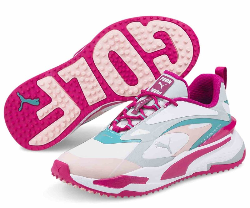 Puma GS-FAST Damen Golfschuhe, weiss/pink/porcelain (OHNE DEN KARTON)