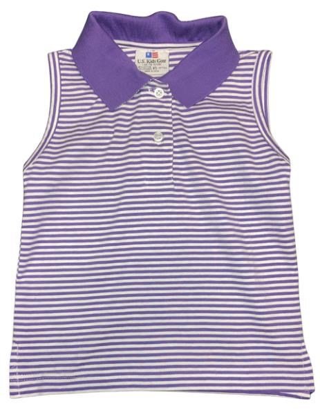 U.S. Kids Golf Mädchen Poloshirt, lila/weiss