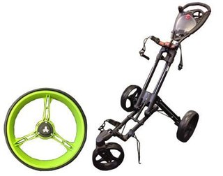 Fast Fold 360 3-Rad Golf Trolley - schwarz/grün