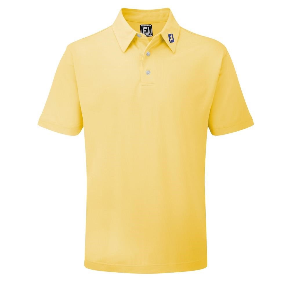 FootJoy Stretch Pique Solid Colour Athletic Fit Herren Poloshirt, gelb