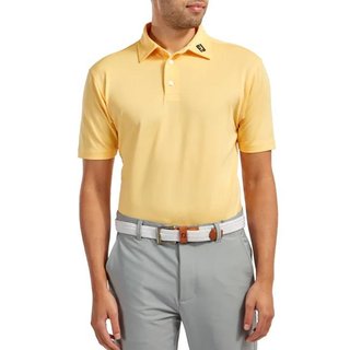 FootJoy Stretch Pique Solid Colour Athletic Fit Herren Poloshirt, gelb