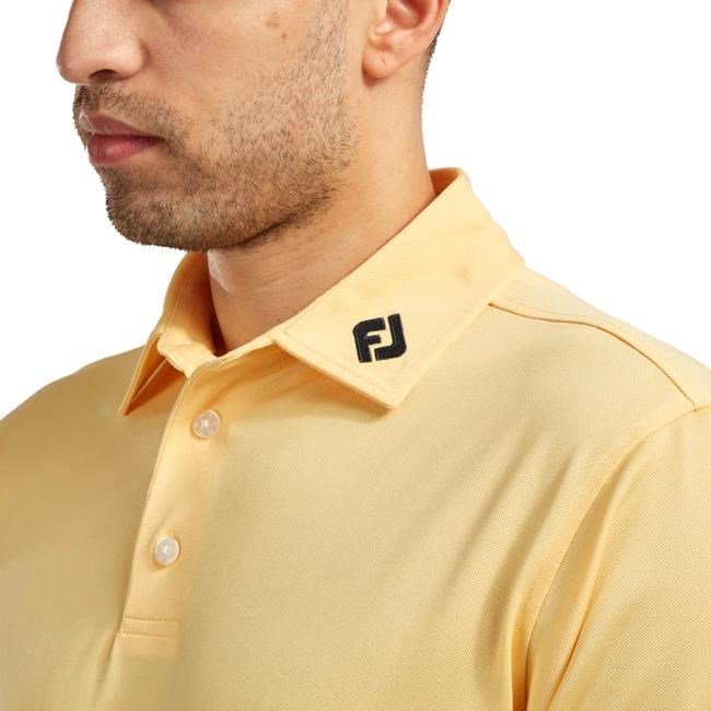 FootJoy Stretch Pique Solid Colour Athletic Fit Herren Poloshirt, gelb