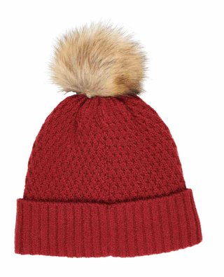 Callaway Pom Pom Beanie Damen Wintermütze, rot