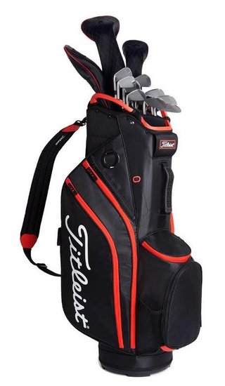 Titleist 14 Cartbag, schwarz/rot