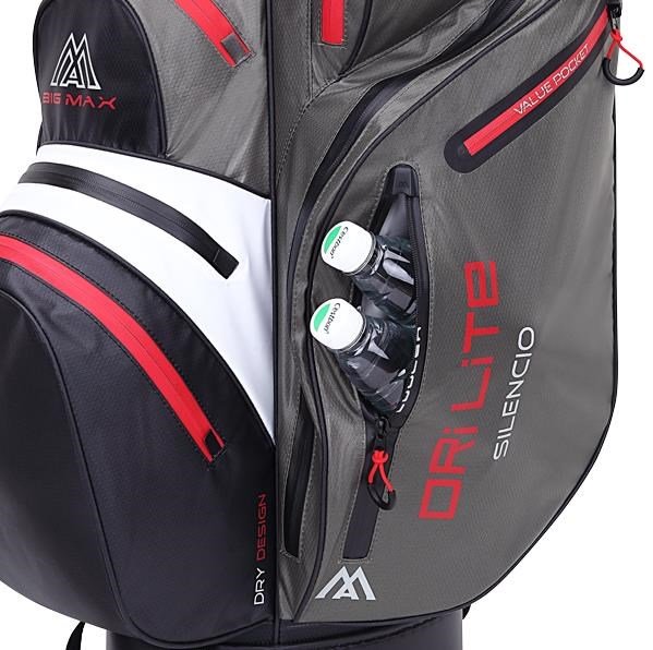 Big Max Dri Lite Silencio 2 Cartbag, charcoal/weiss/schwarz/rot