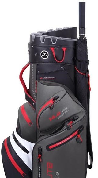Big Max Dri Lite Silencio 2 Cartbag, charcoal/weiss/schwarz/rot