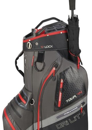 Big Max Dri Lite V-4 Cartbag, grau/schwarz/rot