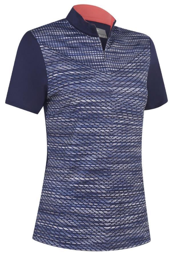 Callaway Zip Mock Space-Dye Printed Damen Poloshirt, dunkelblau