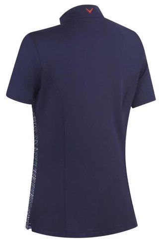 Callaway Zip Mock Space-Dye Printed Damen Poloshirt, dunkelblau