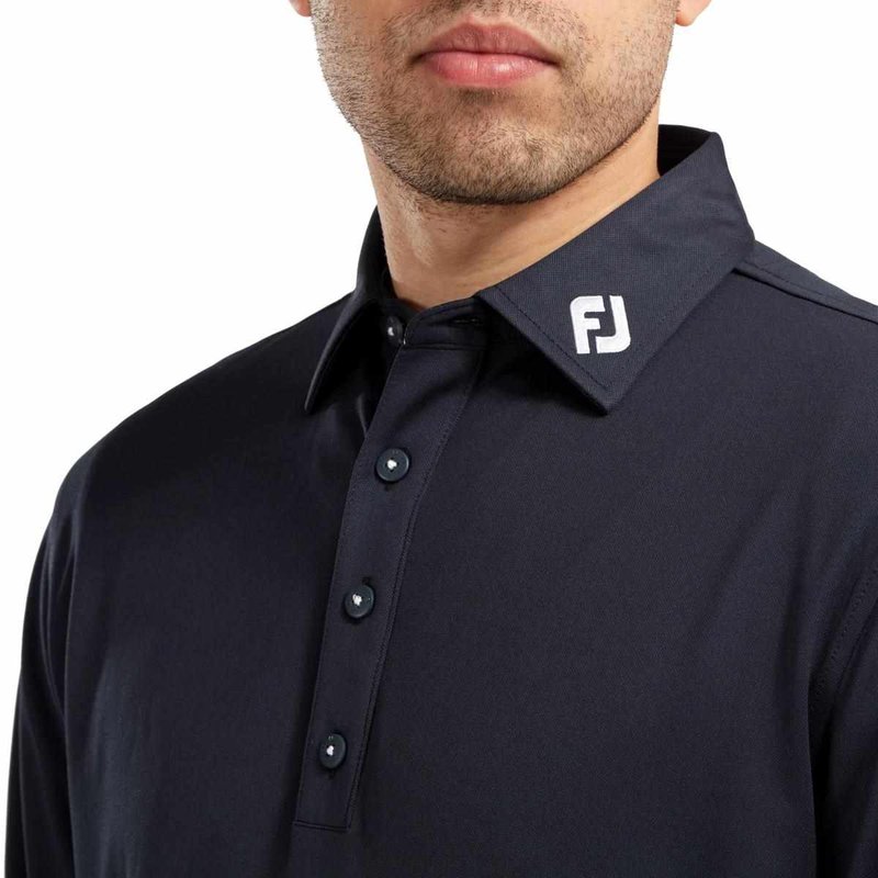 FootJoy Thermolite Herren Langarm-Polo, dunkelblau