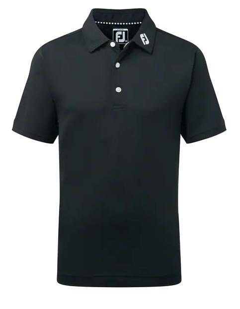 FootJoy Stretch Pique Solid Junior Poloshirt, schwarz